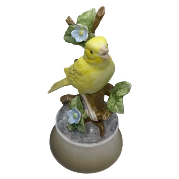 Yellow Canary on Limb Shafford Music Box Figurine Vintage - Picture 6 of 11